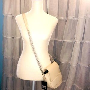 Cream cross body bag